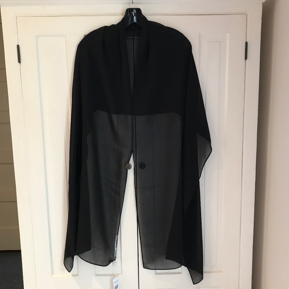 EILEEN FISHER 100% SILK BLACK SCARF/WRAP NWT - Picture 3 of 8